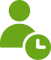 Icône utilisateur avec horloge