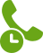 Icône téléphone avec horloge